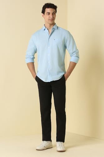 Men Light Blue Classic Fit Solid Full Sleeves Casual Shirt