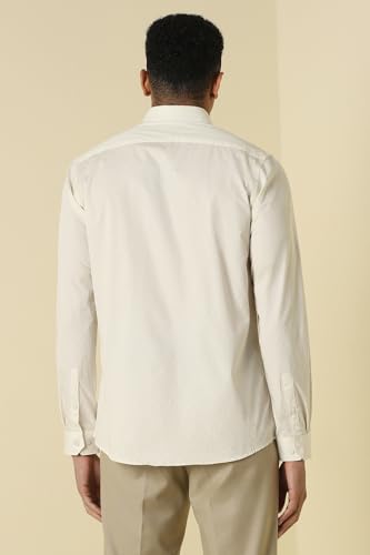 Men Beige Print Full Sleeves Formal Shirt