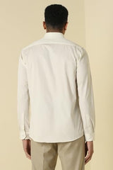 Men Beige Print Full Sleeves Formal Shirt