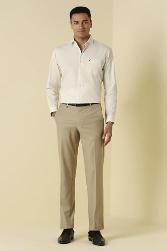Men Beige Print Full Sleeves Formal Shirt