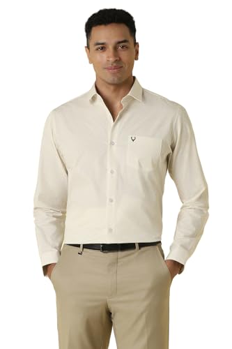 Men Beige Print Full Sleeves Formal Shirt