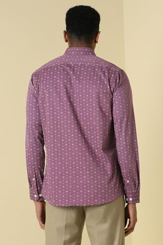 Men Pink Print Full Sleeves Formal Shirt