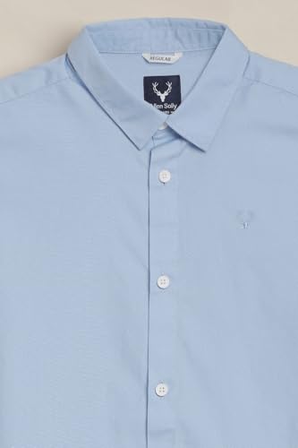 Boys Light Blue Solid Casual Shirt