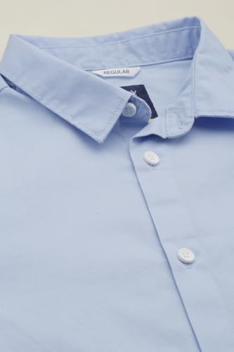 Boys Light Blue Solid Casual Shirt