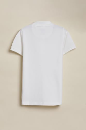 Boys White Stripe Polo Neck T-Shirt