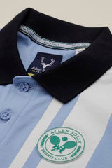 Boys Light Blue Stripe Polo Neck T-Shirt