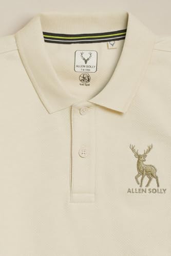 Allen Solly Boys Cream Textured Polo Neck T-Shirt