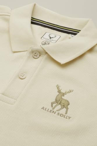 Allen Solly Boys Cream Textured Polo Neck T-Shirt