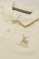 Allen Solly Boys Cream Textured Polo Neck T-Shirt