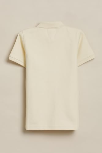 Allen Solly Boys Cream Textured Polo Neck T-Shirt