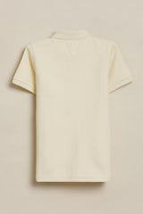 Allen Solly Boys Cream Textured Polo Neck T-Shirt