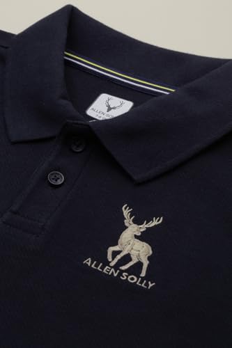 Boys Navy Embroidered Polo Neck T-Shirt