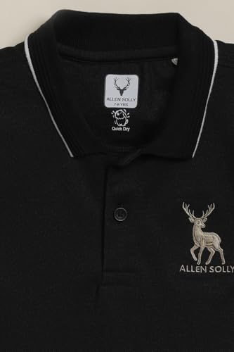 Allen Solly Boys Black Embroidered Polo Neck T-Shirt