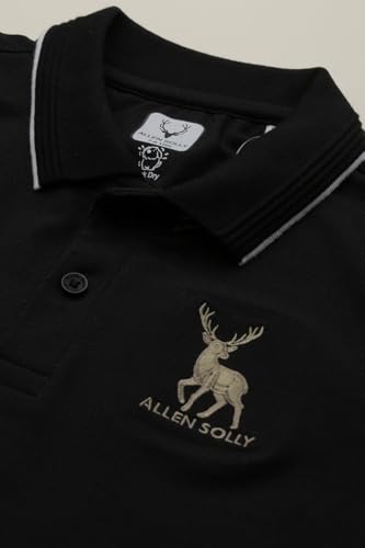 Allen Solly Boys Black Embroidered Polo Neck T-Shirt