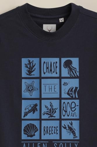 Boys Navy Graphic Print Crew Neck T-Shirt