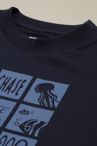 Boys Navy Graphic Print Crew Neck T-Shirt