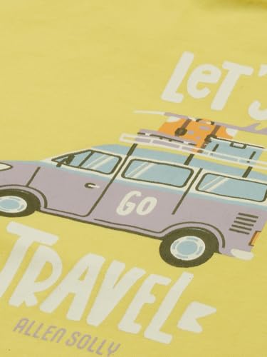 Boys Yellow Graphic Print Crew Neck T-Shirt