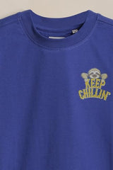 Boys Blue Graphic Print Crew Neck T-Shirt