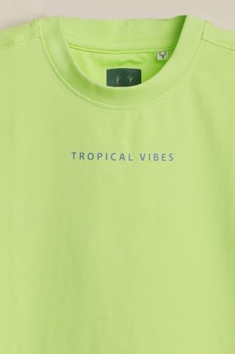 Boys Green Graphic Print Crew Neck T-Shirt