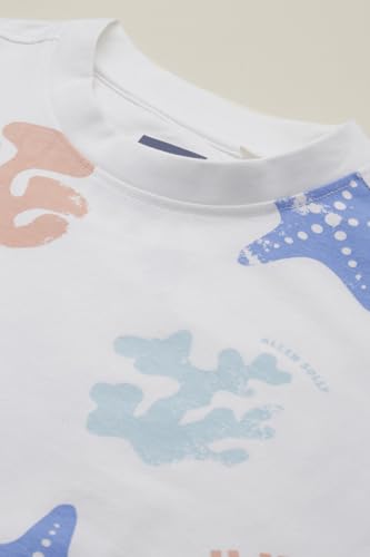 Boys White Print Crew Neck T-Shirt