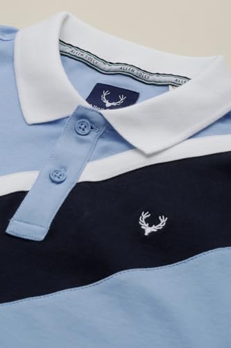 Boys Light Blue Patterned Polo Neck T-Shirt