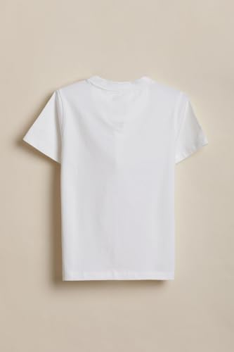 Boys White Graphic Print Crew Neck T-Shirt