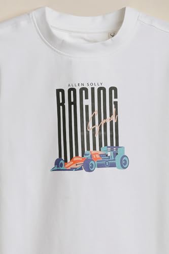 Boys White Graphic Print Crew Neck T-Shirt
