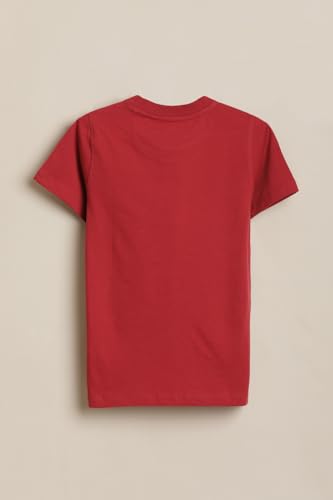 Boys Red Graphic Print Crew Neck T-Shirt