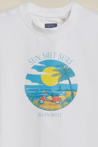 Boys White Graphic Print Crew Neck T-Shirt