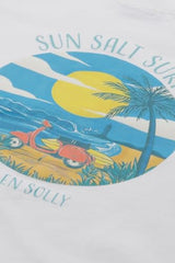 Boys White Graphic Print Crew Neck T-Shirt