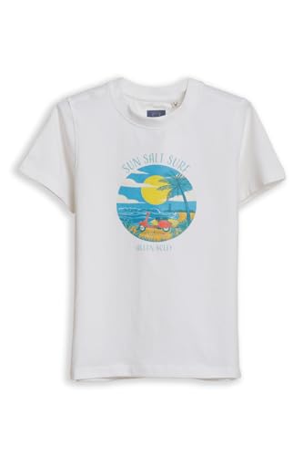 Boys White Graphic Print Crew Neck T-Shirt