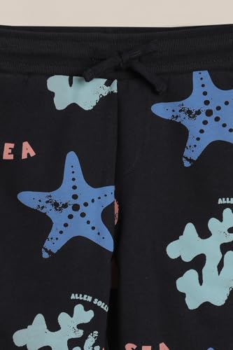 Boys Black Print Shorts