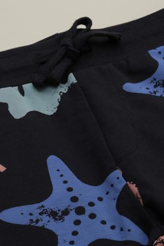 Boys Black Print Shorts
