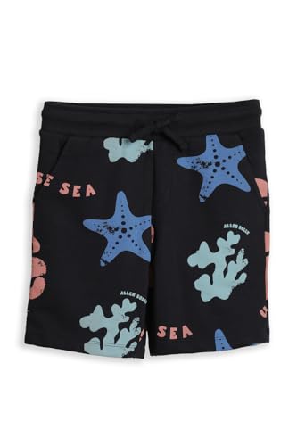 Boys Black Print Shorts