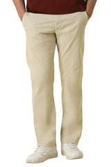 Men Beige Solid Casual Trousers