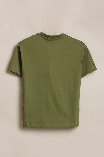 Boys Olive Graphic Print Crew Neck T-Shirt