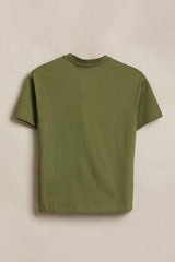 Boys Olive Graphic Print Crew Neck T-Shirt