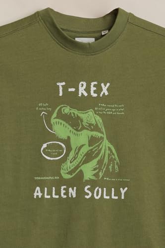 Boys Olive Graphic Print Crew Neck T-Shirt