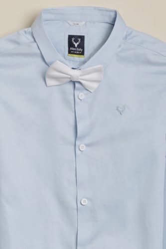 Allen Solly Boys Light Blue Solid Party Shirt