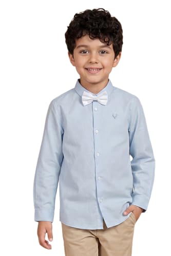 Allen Solly Boys Light Blue Solid Party Shirt
