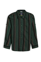 Allen Solly Boys Green Slim Fit Stripe Casual Shirt