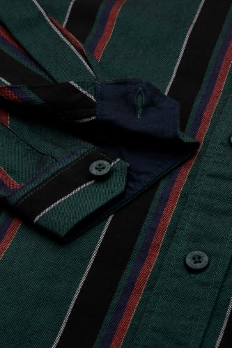 Allen Solly Boys Green Slim Fit Stripe Casual Shirt