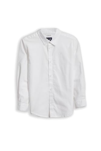 Boys White Solid Casual Shirt