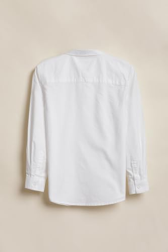 Boys White Solid Casual Shirt