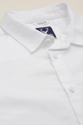 Boys White Solid Casual Shirt