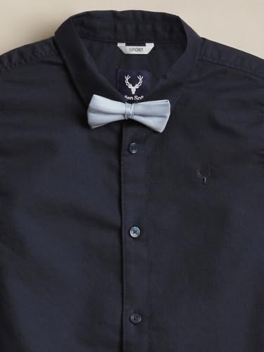 Boys Navy Solid Party Shirt
