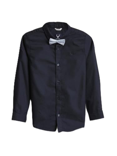 Boys Navy Solid Party Shirt
