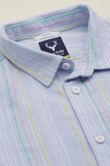 Boys Light Blue Stripe Casual Shirt