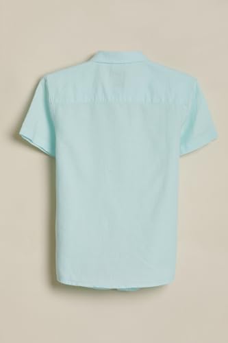 Boys Light Blue Textured Casual Shirt