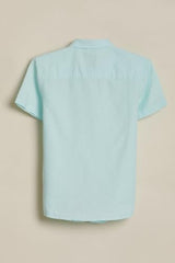 Boys Light Blue Textured Casual Shirt
